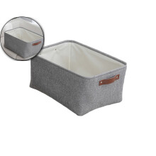 Small Canvas Fabric Storage Bins for Shelves & Closets – Rectangle Organizer Baskets, Compatible with Standard Shelving