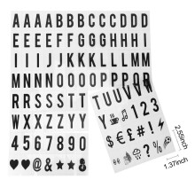 624pcs Cinematic Lightbox Replacement Letters & Numbers Signs Black 65.4x35mm(LED Light Box is NOT Included ) Black