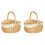 2Pcs Hand-Woven Basket Light Brown Portable Storage Container for Home 4