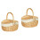 2Pcs Hand-Woven Basket Light Brown Portable Storage Container for Home 6