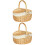2Pcs Hand-Woven Basket Light Brown Portable Storage Container for Home 7