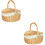 2Pcs Hand-Woven Basket Light Brown Portable Storage Container for Home 8