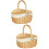 2Pcs Hand-Woven Basket Light Brown Portable Storage Container for Home 9