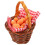 2Sets Brown Mini Basket Decors with Realistic Miniature Egg Models 2