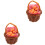 2Sets Brown Mini Basket Decors with Realistic Miniature Egg Models 4