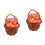 2Sets Brown Mini Basket Decors with Realistic Miniature Egg Models 5