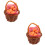 2Sets Brown Mini Basket Decors with Realistic Miniature Egg Models 7