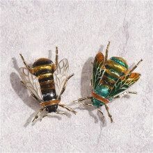10X Fashion Natural Insect Animal Enamel Brooches Bee Alloy Pins Vintage Jewelry for Women,Bee