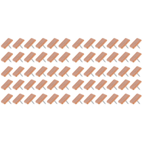 200Pcs Home Furniture Plastic Rectangular Sliding Nails Light Brown 1