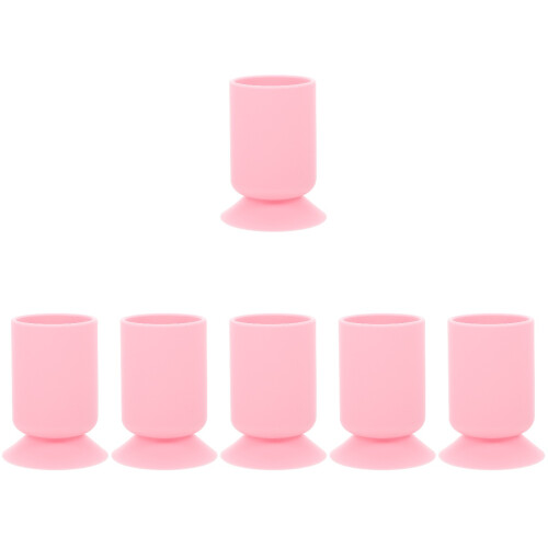 6St Roze Make-Up Penseelhouder Met Zuignap, Silicone Organizer 2
