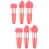 6Pcs Pink Makeup Brush Pen Heart Shaped Puff Multipurpose Tools 6
