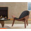 Shell Lounge Chair Tripod Wood with Black PU Leather Chairs 1