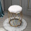 Elegance White Dressing Stool: Chic Makeup & Nail Scrubbing Chair 1