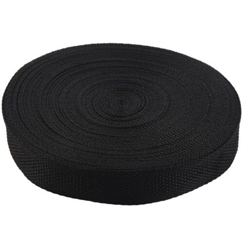 5pcs 25mmx20M Roll Nylon Tape Strap for Webbing Bag Strapping Belt Making DIY  - Black 1