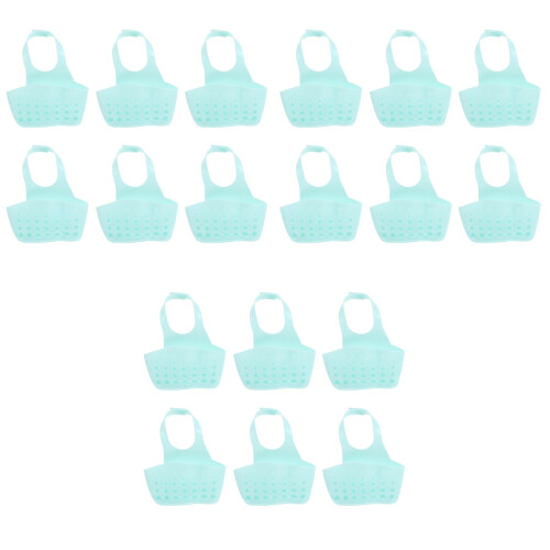 18Pcs Blue Kitchenware Holder Adjustable Sponge Storage Rack for Sink 1