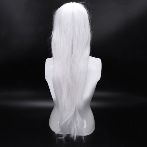 Anime LåNg Rakt HåR Peruk Cosplay LåNg Rak Kostym, Vit 2