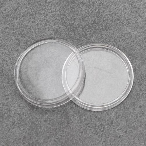 10 pcs Small round transparent plastic coin capsules box 22mm 1