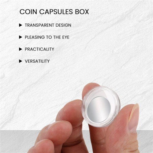 10 pcs Small round transparent plastic coin capsules box 22mm 2