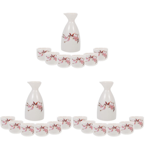 3Pcs Grey Ceramic Sake Serving Pot with Cups for Gatherings 1