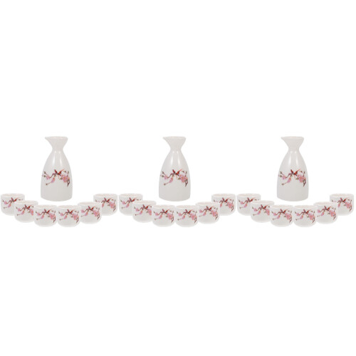 3Pcs Grey Ceramic Sake Serving Pot with Cups for Gatherings 2