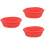 3Pcs Red Snack Serving Plate Fruit Bread Storage Basket 4