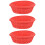 3Pcs Red Snack Serving Plate Fruit Bread Storage Basket 6