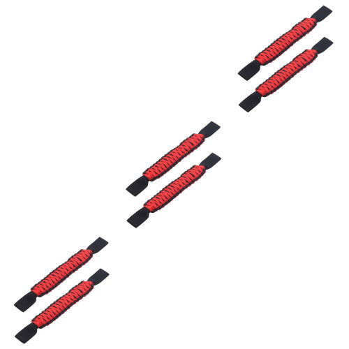 6Pcs Red Car Headrest Handles Easy Install Interior Safety Grab Bars 2