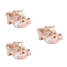 3Paare Frauen Schuhe Pink Bowknoten Design Fashion Komfort