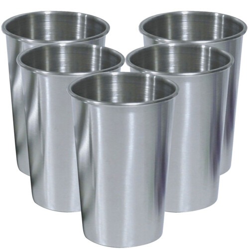 20Pcs Smooth Stainless Steel Drink Cups Multi-Purpose Beer Cups Silver 1