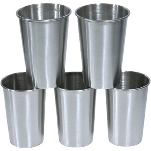 20Pcs Smooth Stainless Steel Drink Cups Multi-Purpose Beer Cups Silver 2