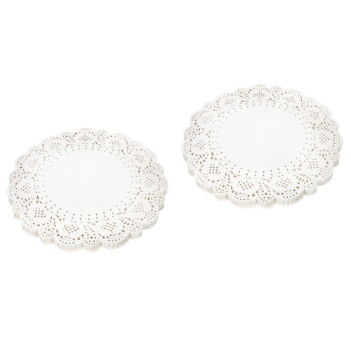 White Lace Paper Doilies Round Baking Mats for Pastries 2