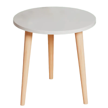 Minimalist Round White Coffee Table - Small and Space-Saving