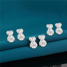 6-Pairs Earring Backs Lifter for Heavy Earrings, Adjustable Hypoallergenic Secure Earring Backs(Silver Color)