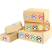 10X A Roll of 500 Pieces Colorful Paw Stickers Dog Paw Name Tags Labels Stickers Paw Footprint, 1Inch (Mixed Color)