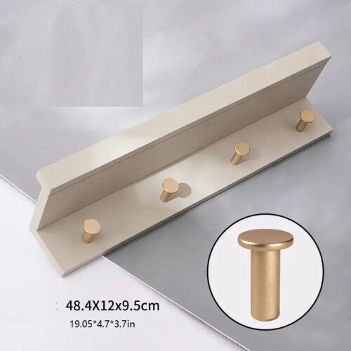 (Grey, 4-Hooks) Stay organized in style with these multi-functional floating shelves