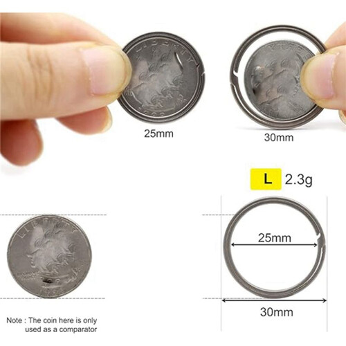 Titanium Key Ring, Quick Release Side-Pushing Ring, Super  Key Organizer, Outer Diameter 30MM, 10PCS 2