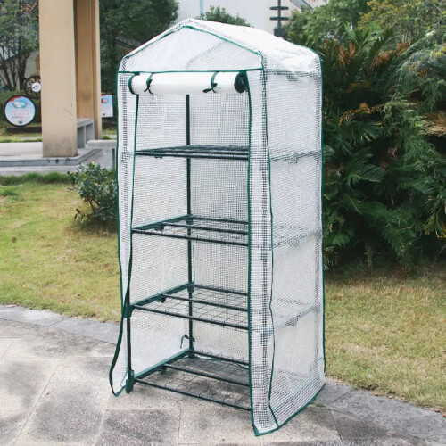 (White, 4 Layers) Experience Your Mini Walk-in Greenhouse Cover(No Frame)