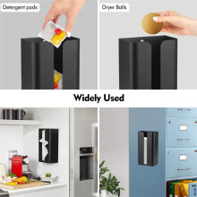 Magnetic Laundry Dryer Sheet Dispenser, Tissue Holder, Garbage Bag Dispenser for Fridge, Kitchen, Laundry White
