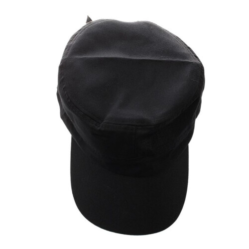 2X Stylish Plain Military Army Cap Castro Cadet Patrol Cap Hat Adjustable（Black） 2