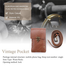2X Medieval Renaissance Adult Male Knight Leather Vintage Pocket Belt Clothing Bag Brown