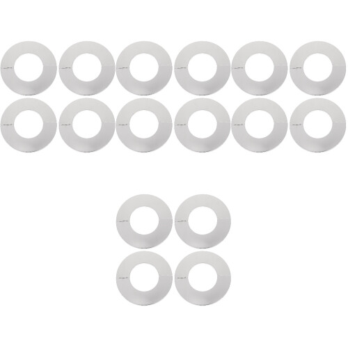 16Pcs White Stainless Cover Replacement Plates for Pipe Wall Mounting 1