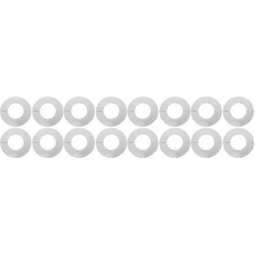 16Pcs White Stainless Cover Replacement Plates for Pipe Wall Mounting 2
