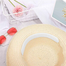 100 Pieces Disposable Cap Liner Moisture Wicking Sweatband Visor Hat Adhesive Sweat Absorbing Strips Patch Tape,White
