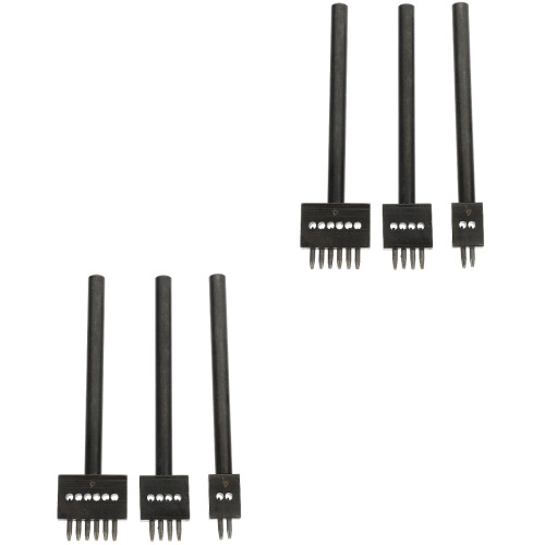 6Pcs Black Leathercraft Hole Punch Tool Steel for Handmade 1