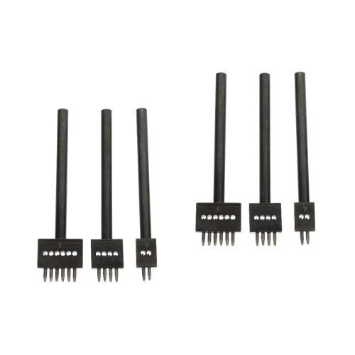 6Pcs Black Leathercraft Hole Punch Tool Steel for Handmade 2