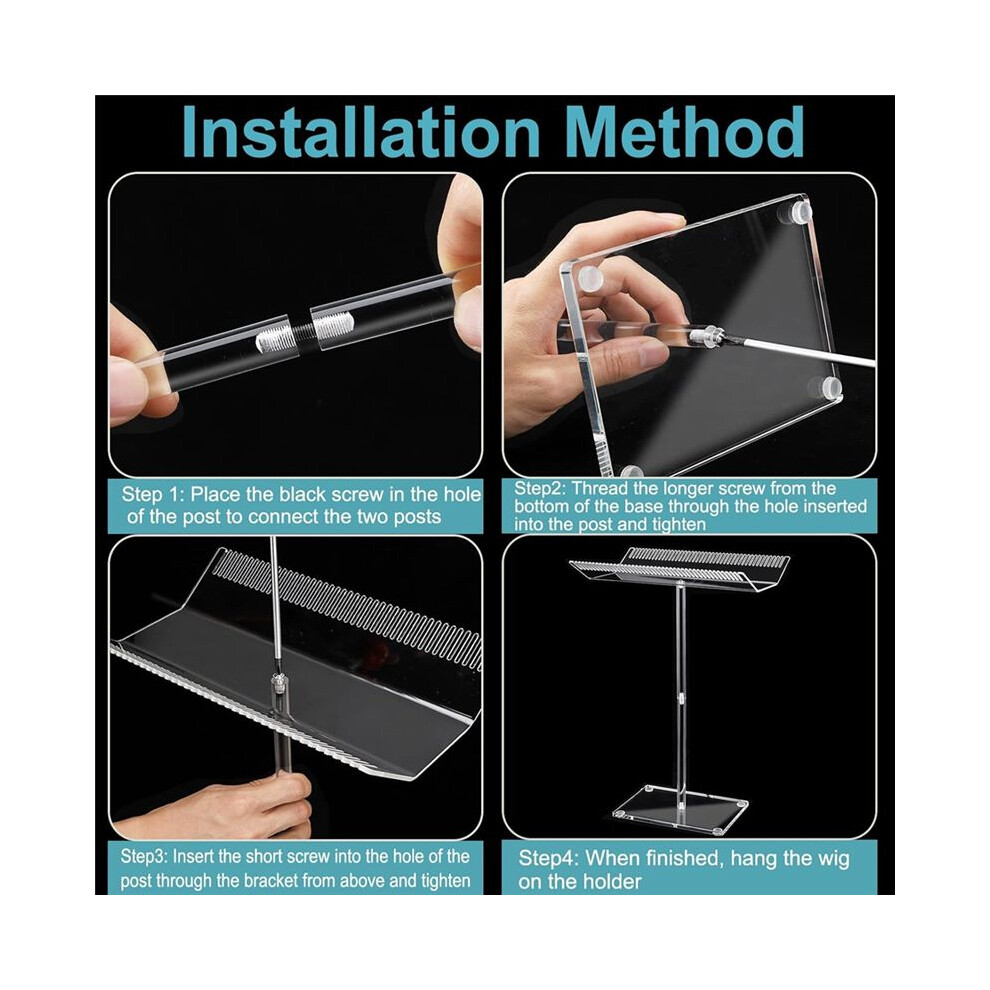 Typecat Acrylic Hair Extension Stand,Wigs Styling Tool Hair Hanger, Display,Display Braiding Hair Separator Stand For Hair Salon