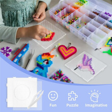 9pcs 5mm Large Square Beading Nail Board Plastic Beading Board with Ironing Paper, Bead Tweezers for KidsCraft Beading