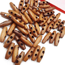 250 Pieces Olive Shape Wooden Toggles Buttons 2 Holes Sewing Buttons for Clothes Decor