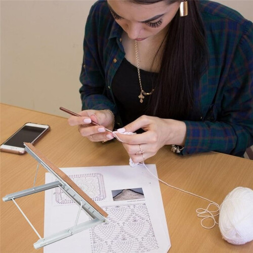 7x7 Inch Macrame Panel and Metal Adjustable Bracket,Double Sided Mesh Macrame Project Panel for Braided Cord 2