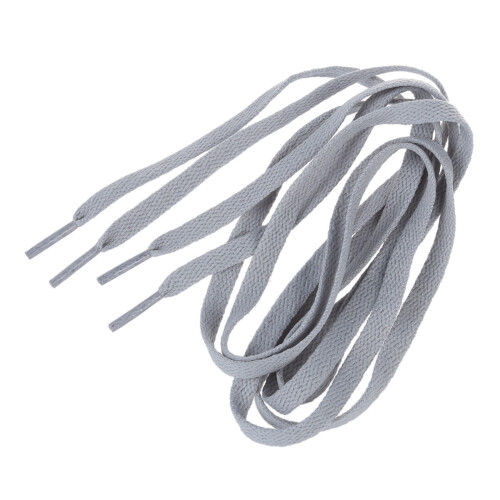 4X Trainers Plastic Tips 52.4 Long Grey Flat Wide Shoe Laces Strings